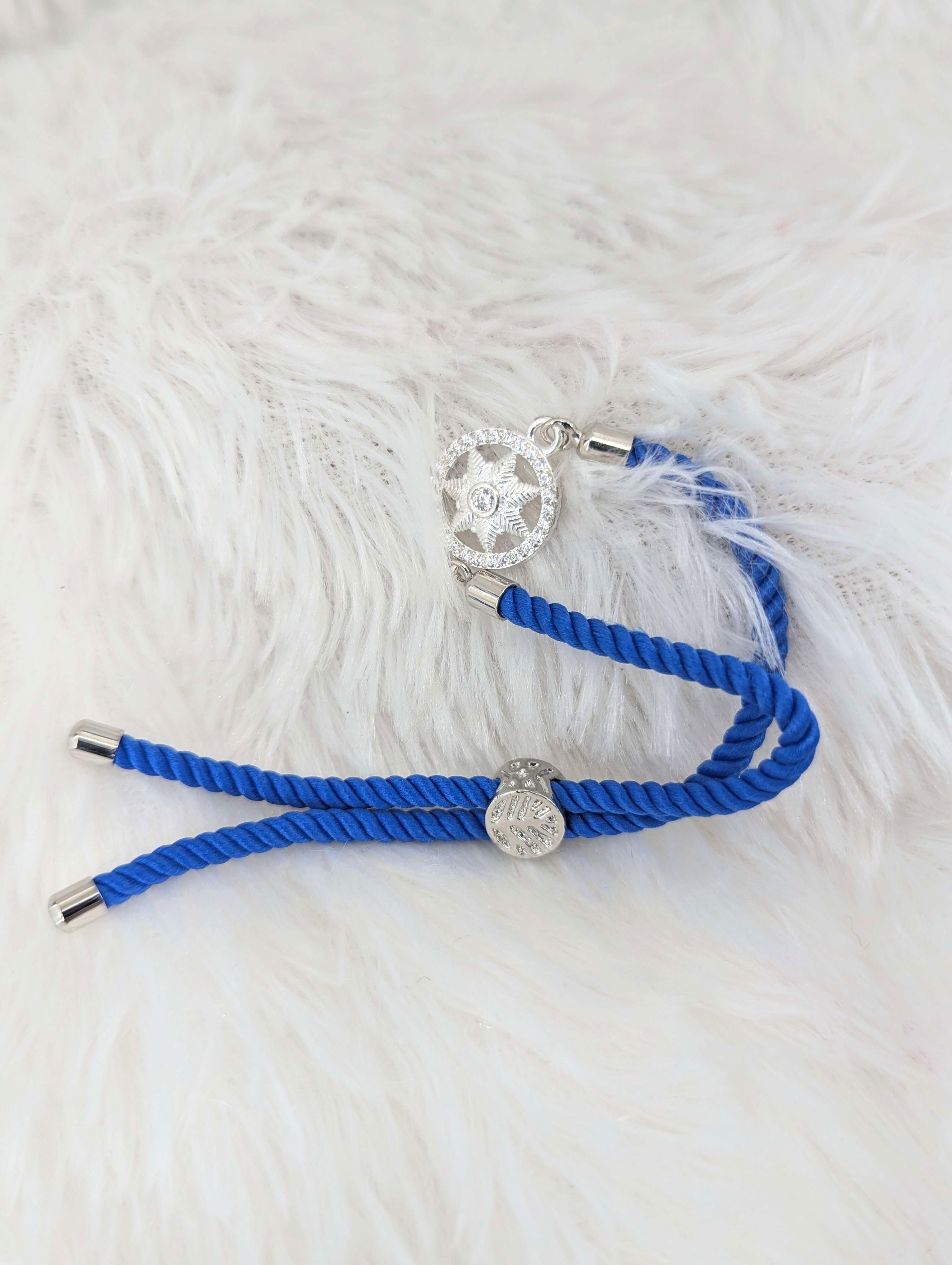 Radiant Starburst Blue Cord Bracelet