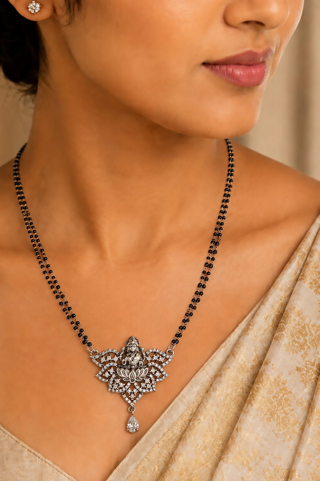 Divine Lotus Goddess Mangalsutra