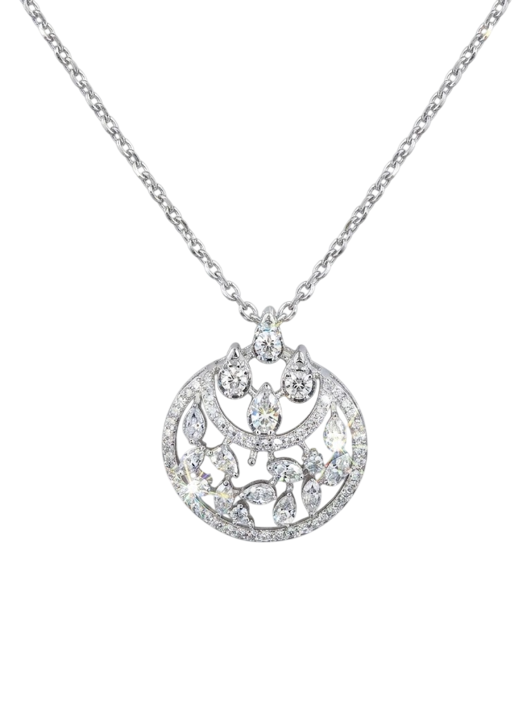 Ornate Botanical Pavé Pendant