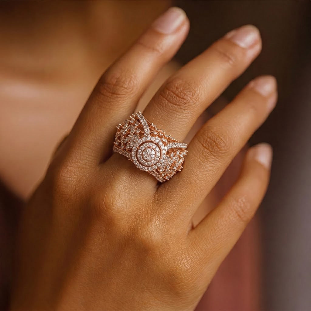 Grand Pavé Diamond Statement Ring