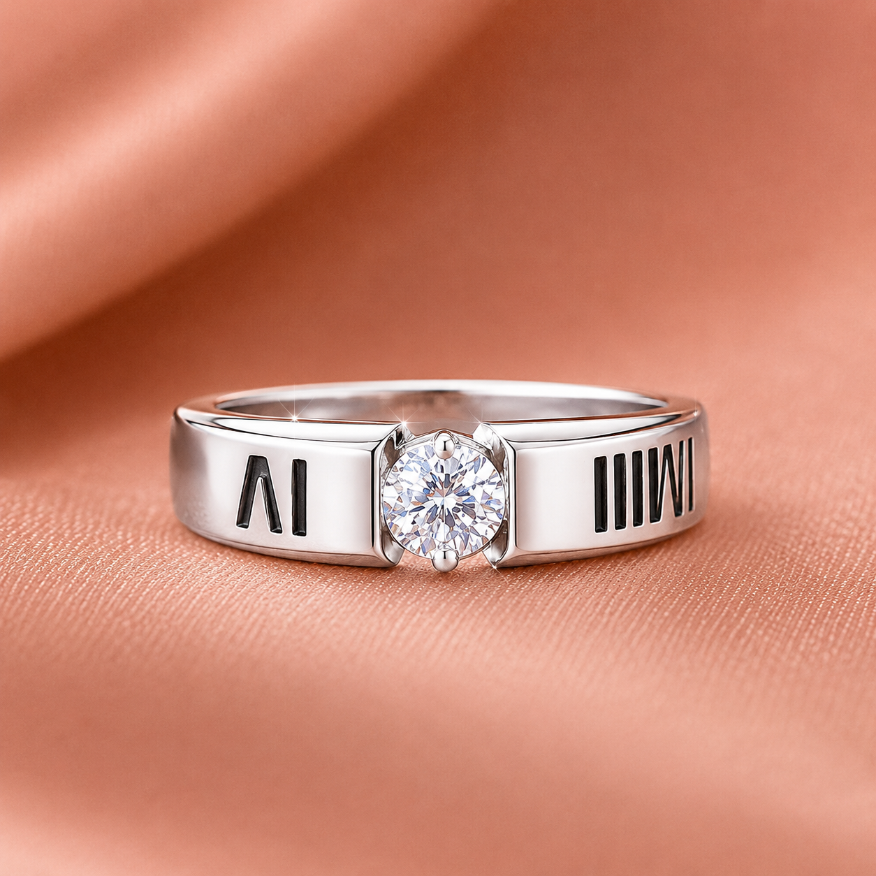 Roman Numeral Solitaire Designer Ladies Band