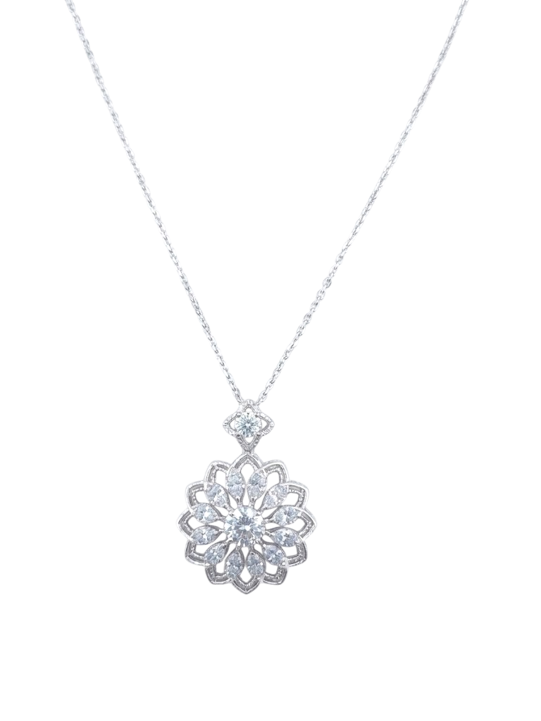Majestic Blooming Sunflower Medallion Necklace