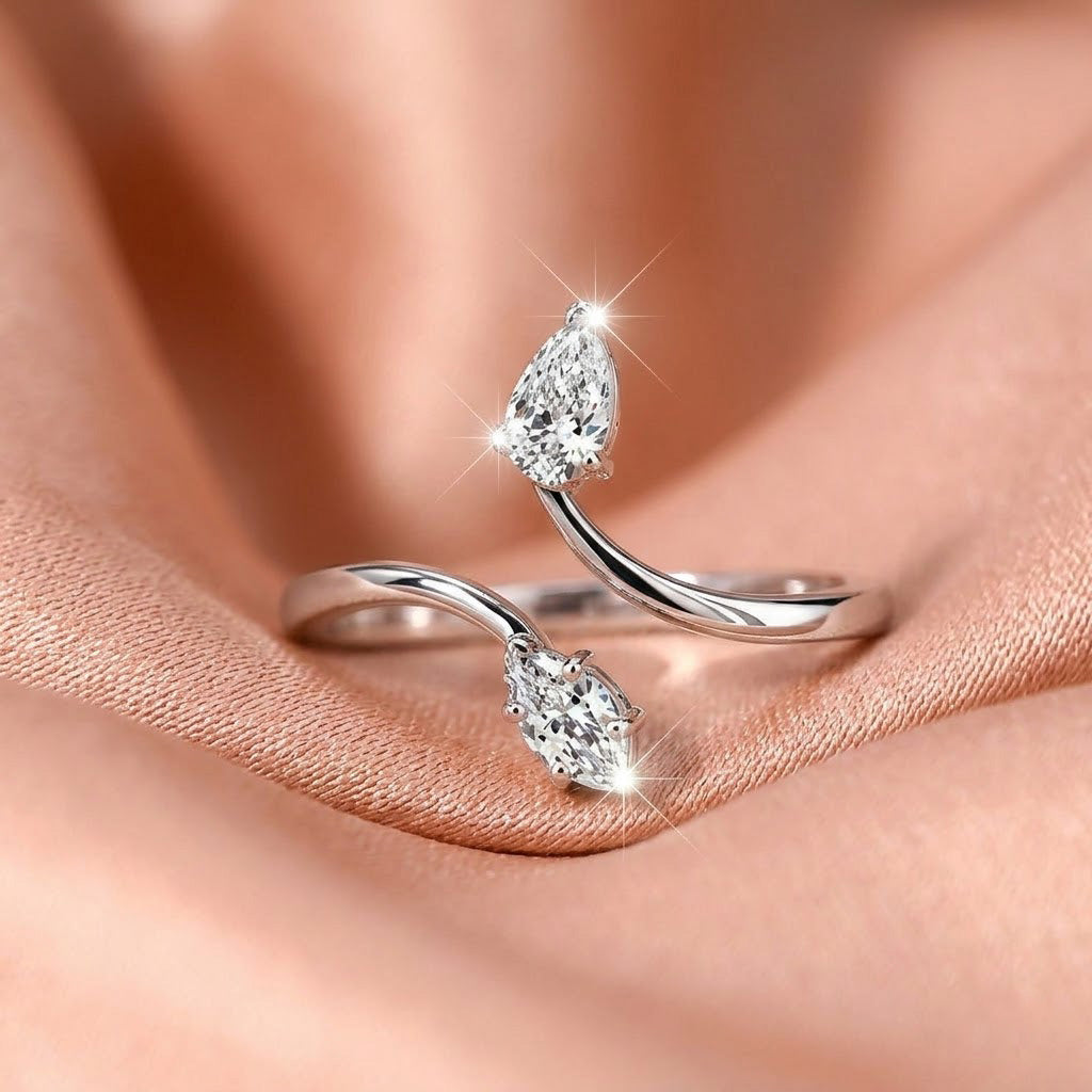 Duo-Stone Bypass Statement Ring