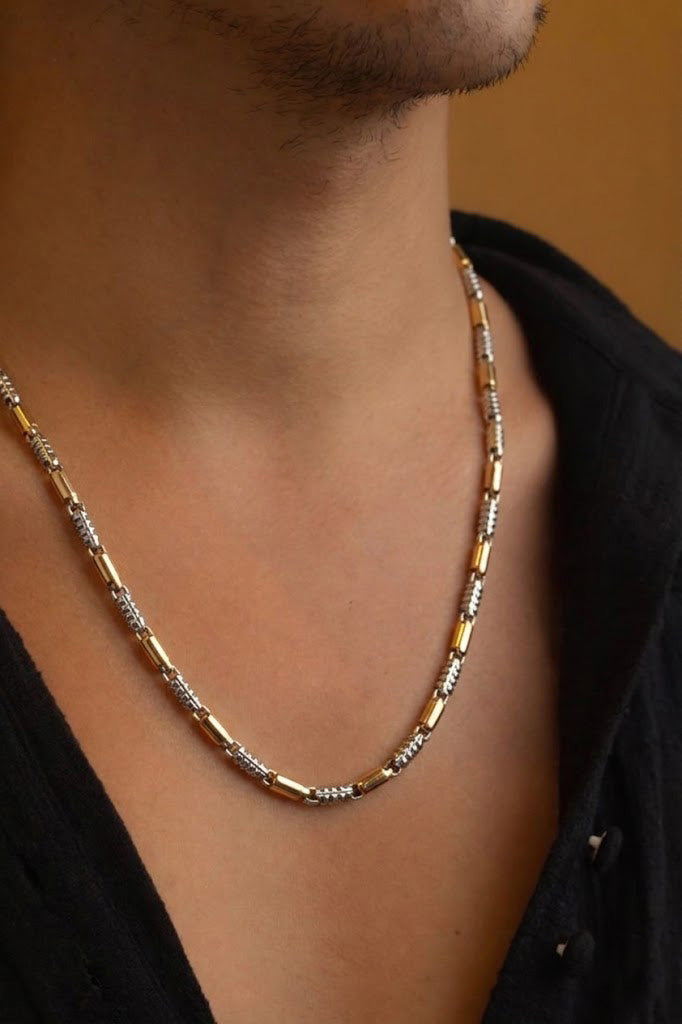 Textured Two-Tone Gents Chain