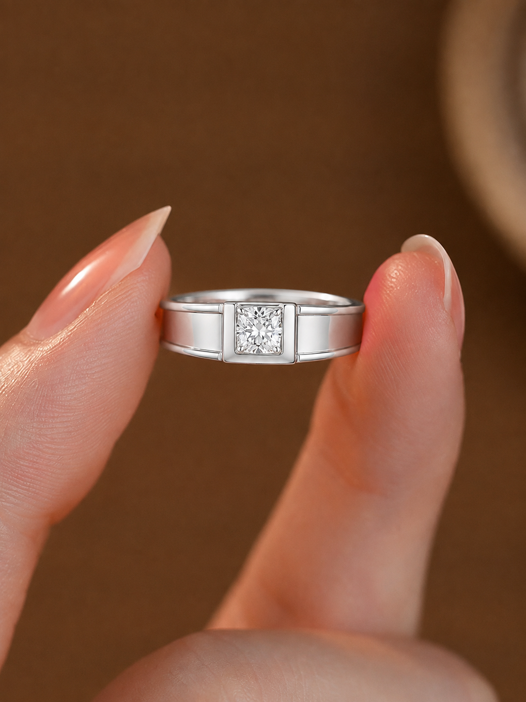 Bold Architectural Channel-Set Gents Ring