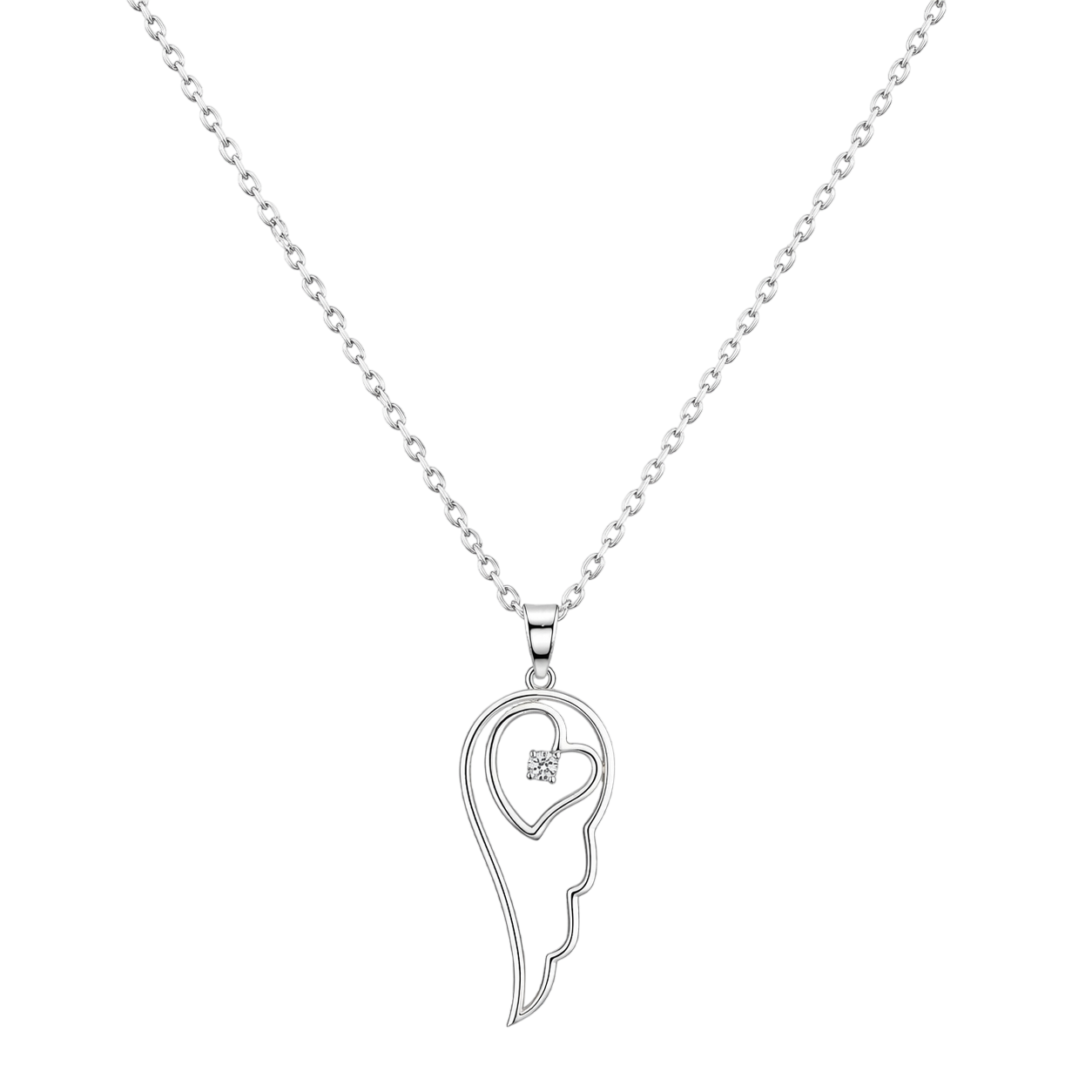 Angel Wing Heart-Centric Pendant