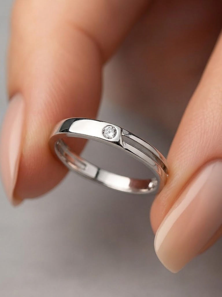 Minimalist Solitaire Accent Band