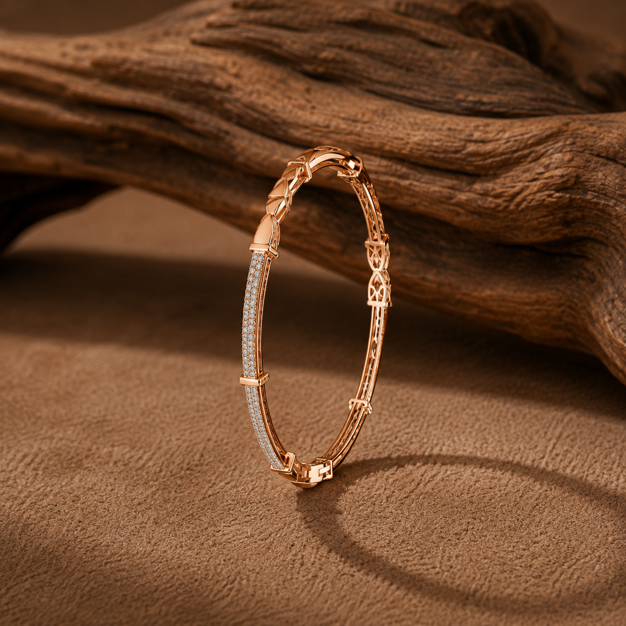 Modern Geometric Diamond-Embellished Hoop Earrings