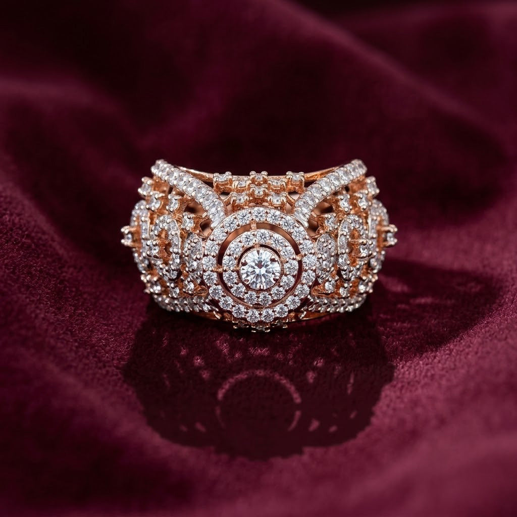 Grand Pavé Diamond Statement Ring