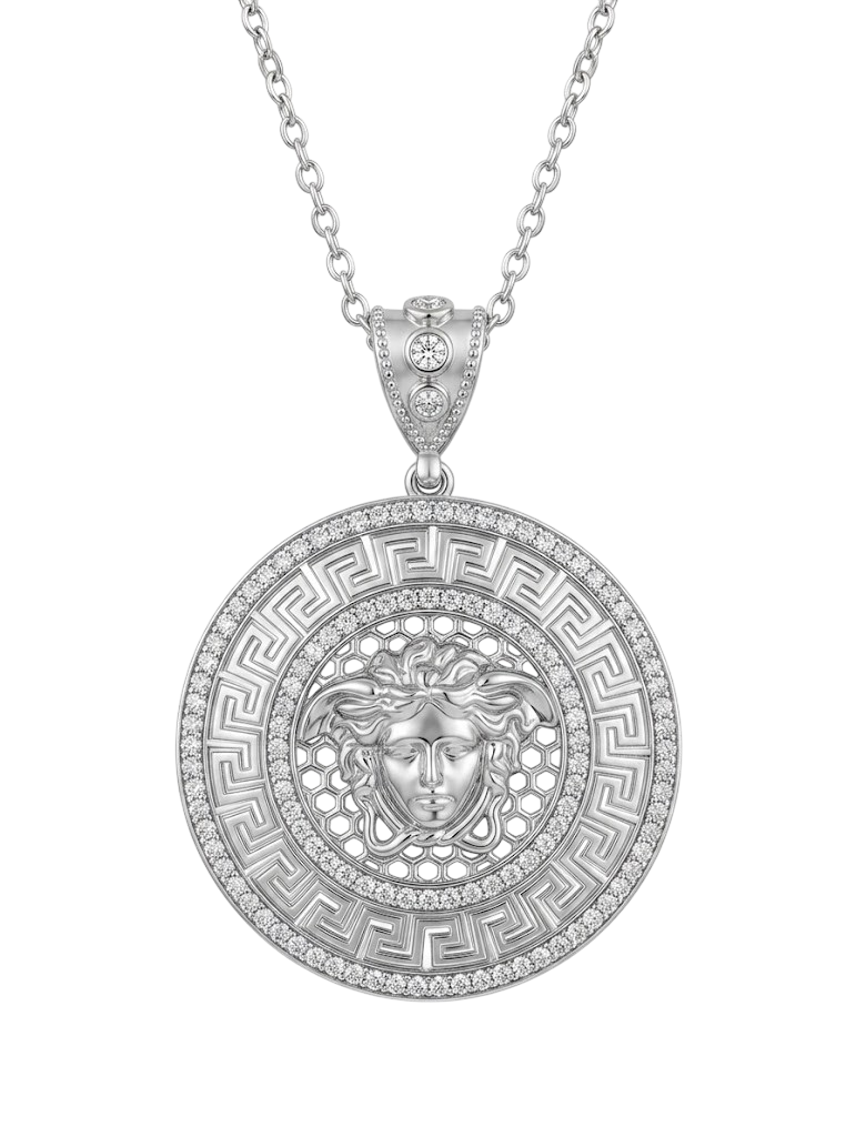 Medusa-Inspired Iconic Greek Key Pendant