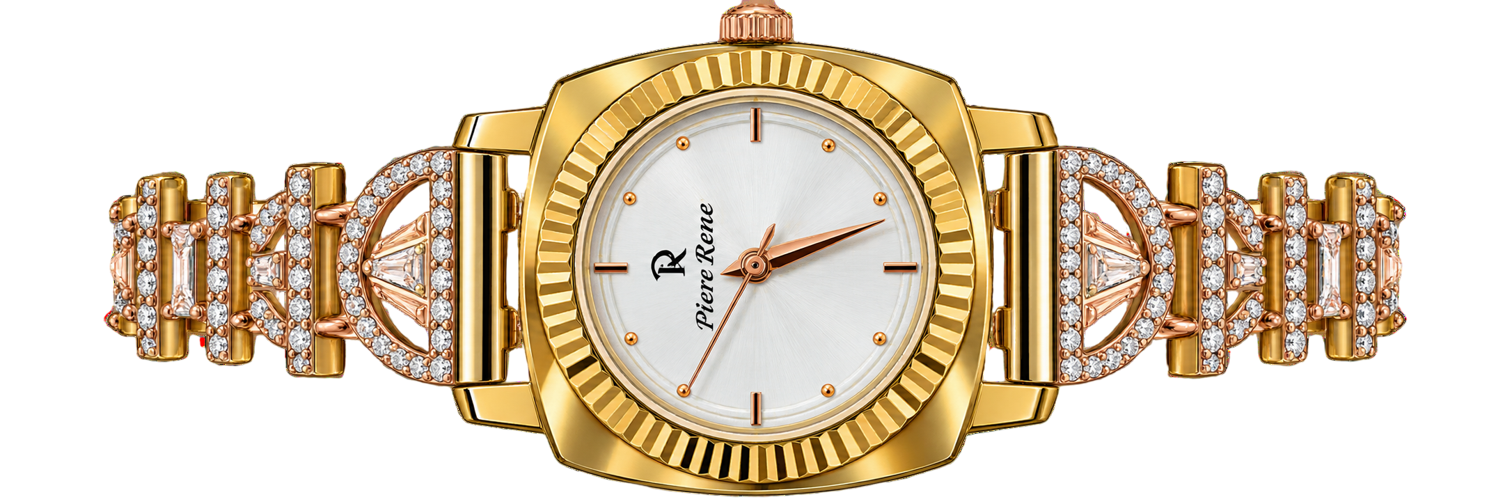 Piere Rene Luxury Embellished Ladies Wristwatch & Bracelet