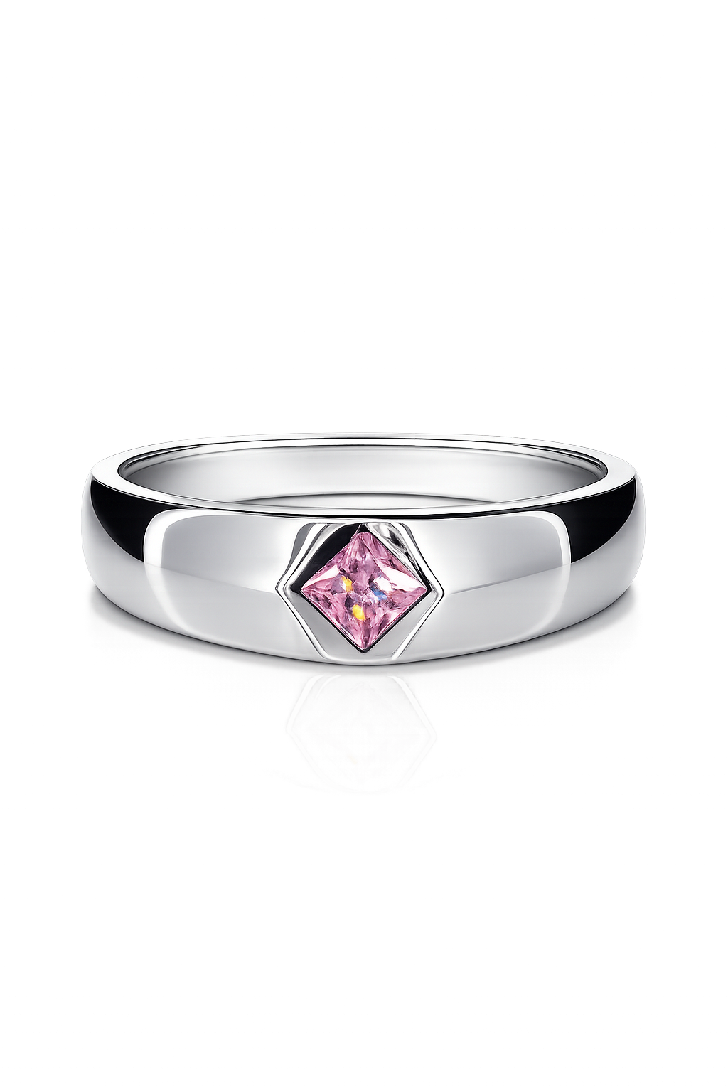 Princess-Cut Pink Gemstone Band