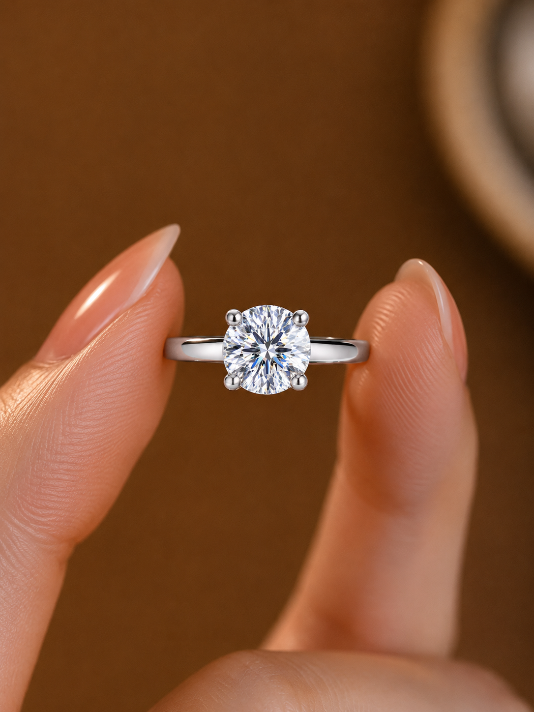 Solitaire Round Brilliant-Cut Engagement Ring