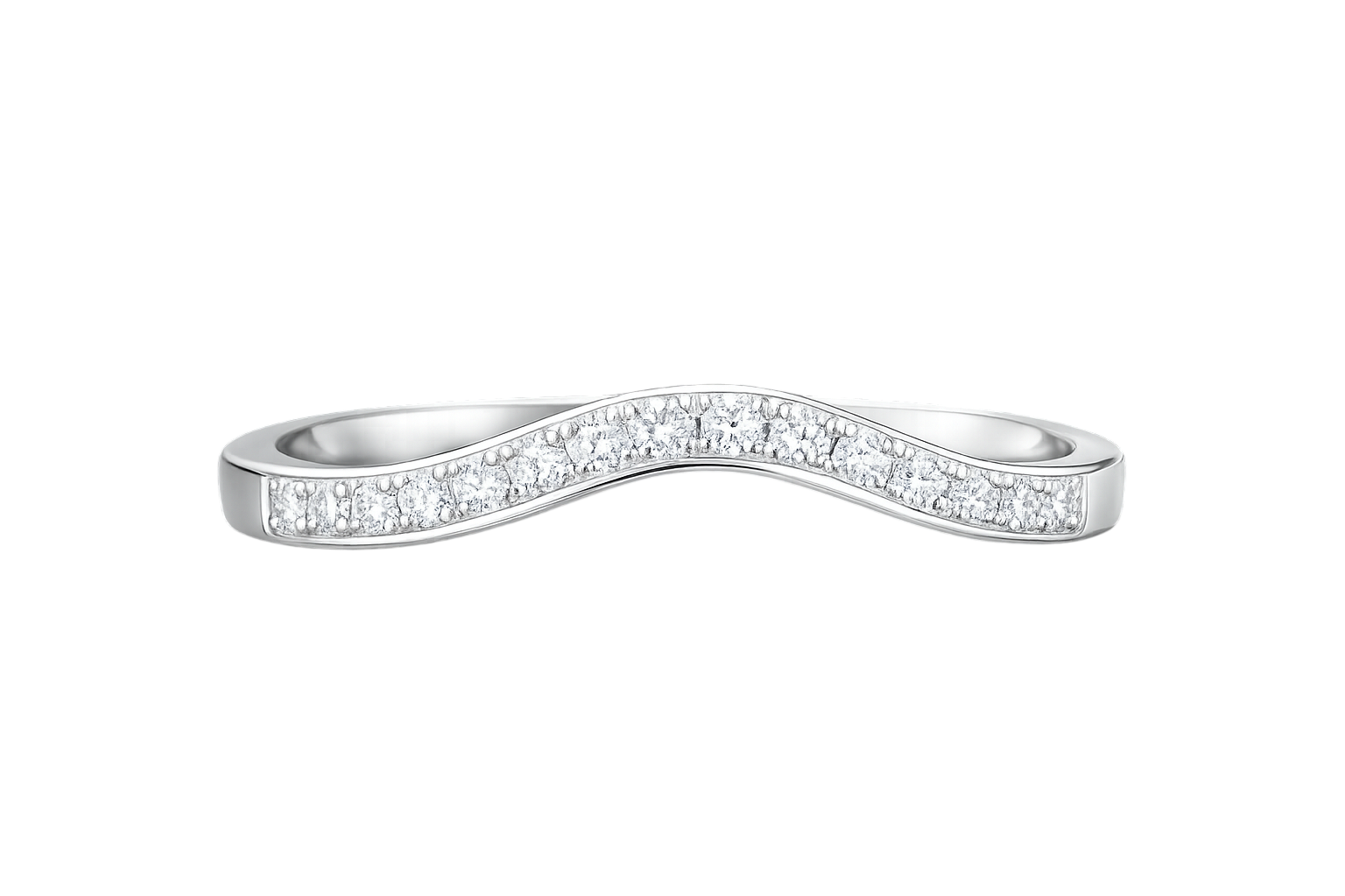Elegant Curved Pavé Diamond Ladies Band