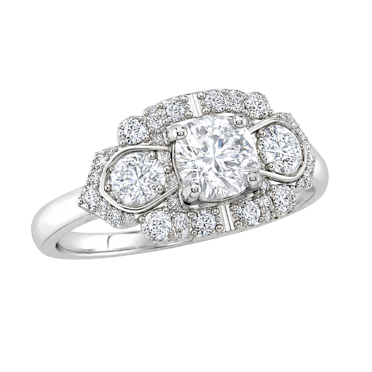 Vintage-Inspired Multi-Stone Cluster Statement Ring