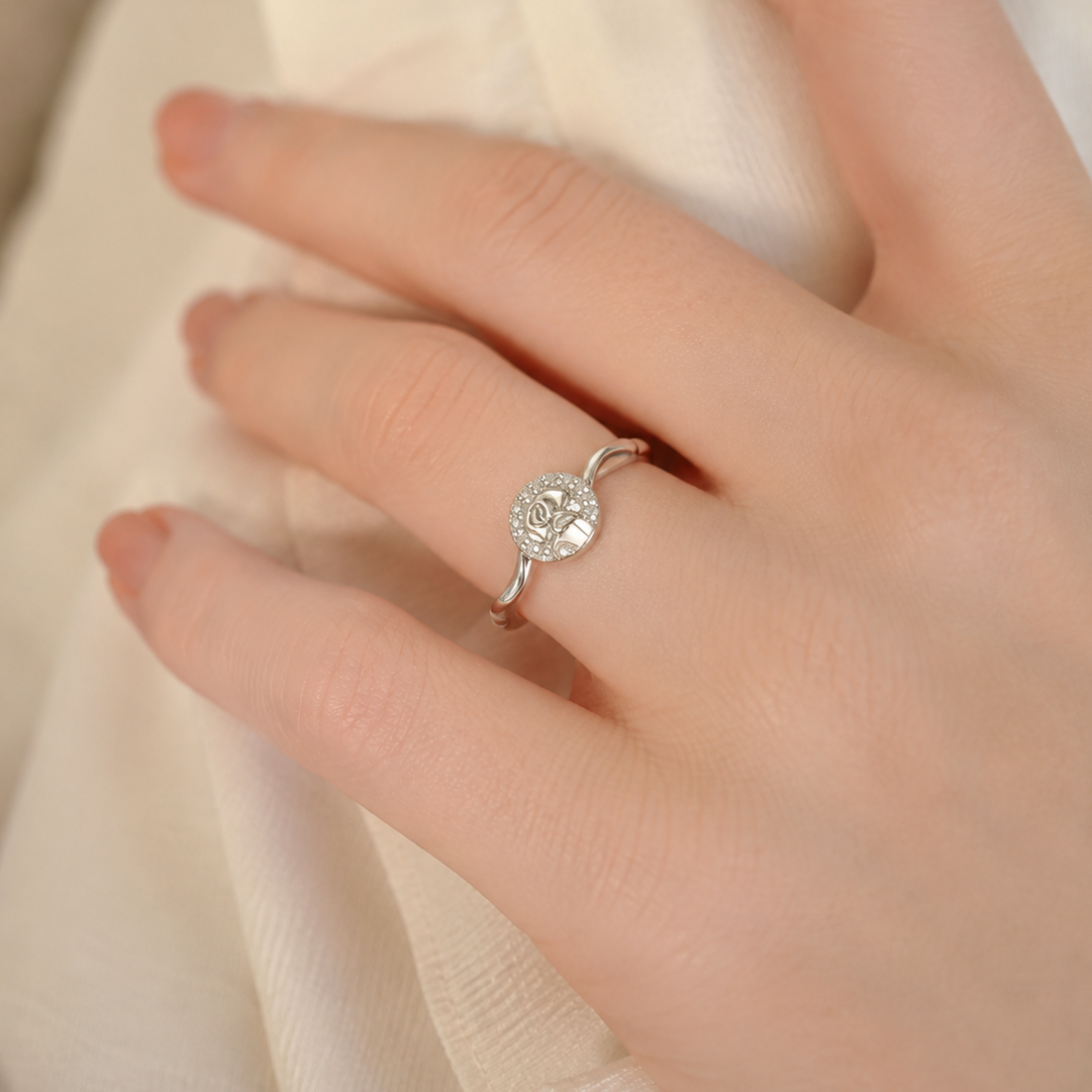 Ethereal Rose Blossom Silver Ring
