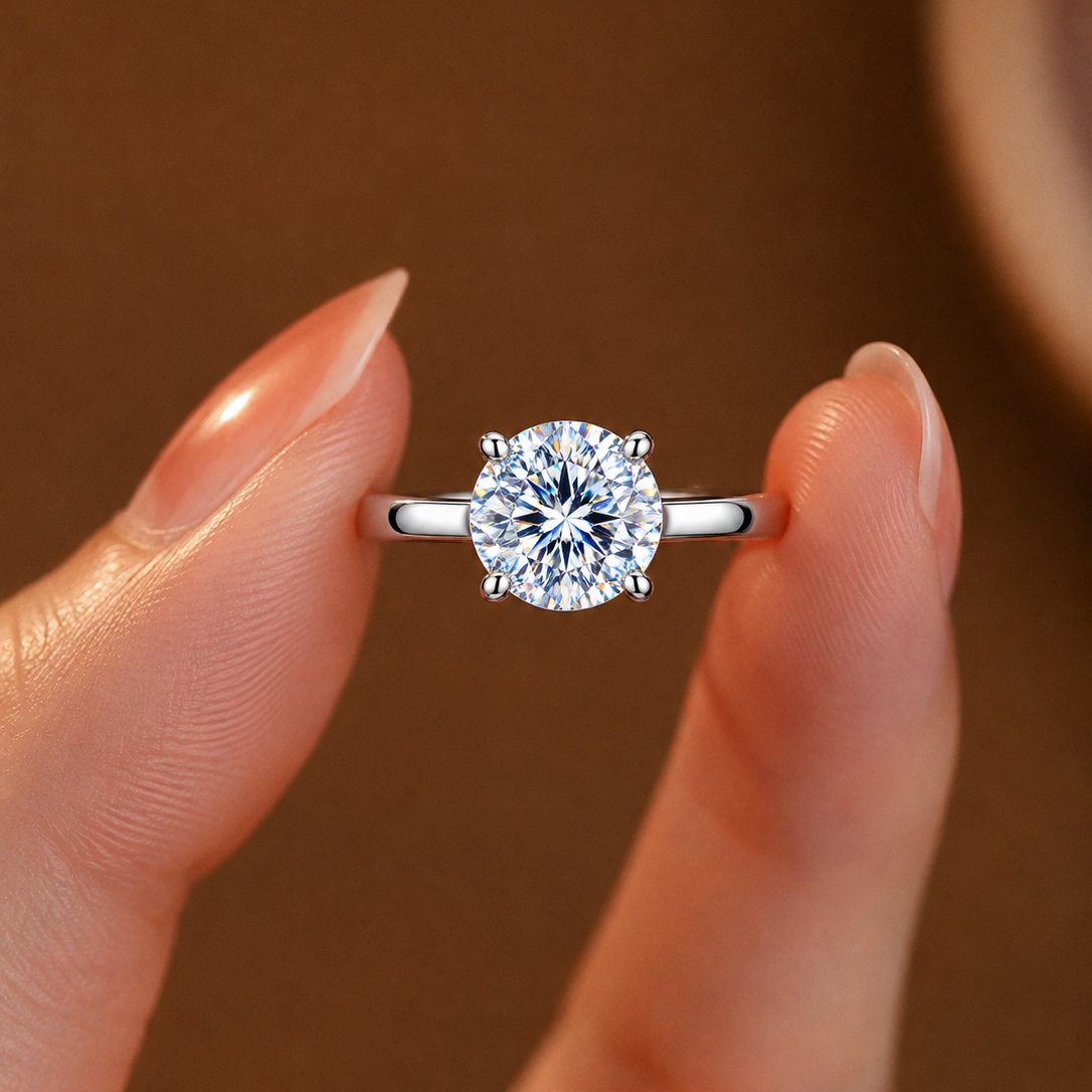 Classic Four-Prong Round Solitaire Engagement Ring