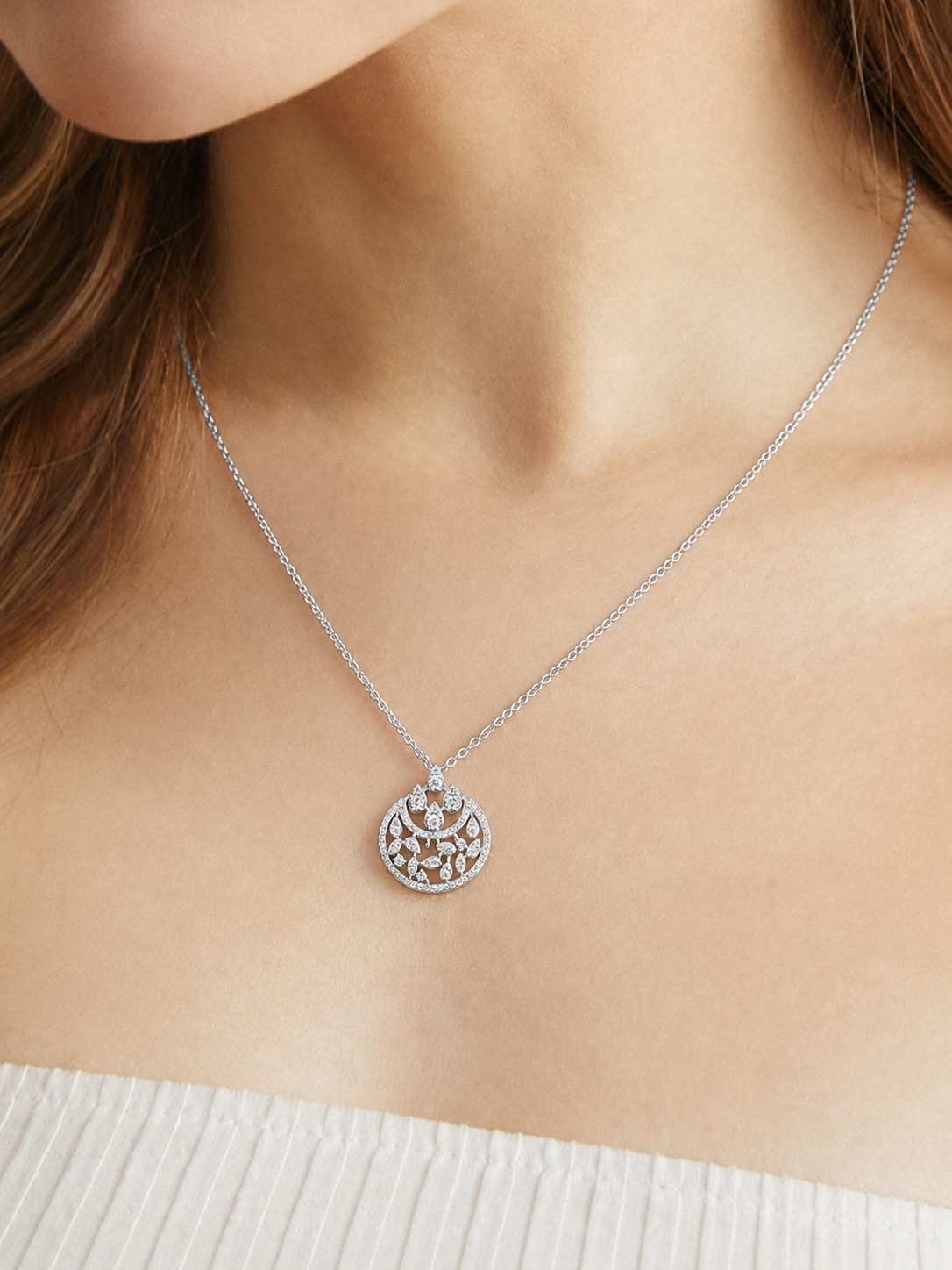 Ornate Botanical Pavé Pendant