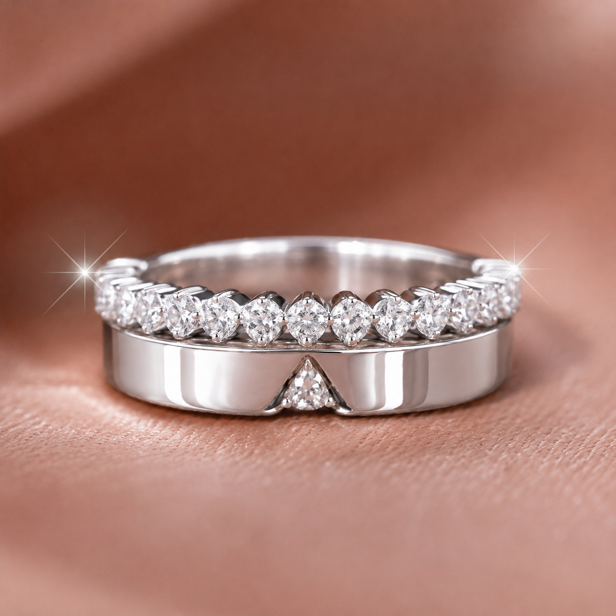 Radiant Double-Row Diamond Ladies Band