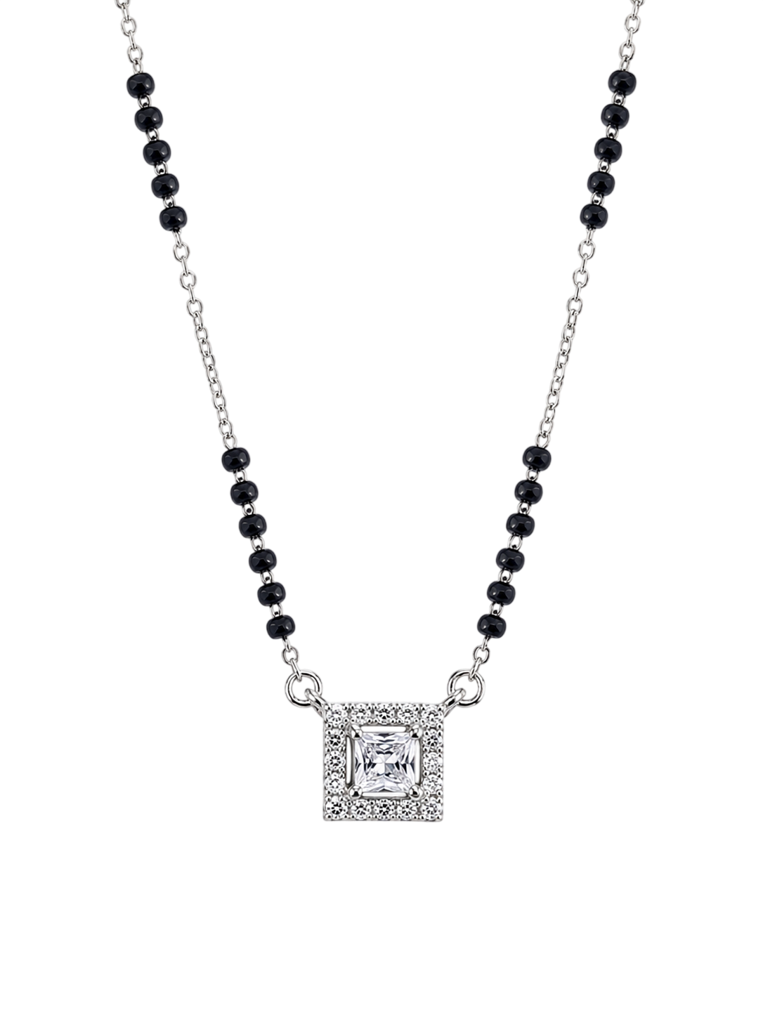 Elegant Square-Halo Solitaire Mangalsutra