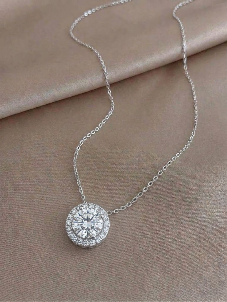 Classic Halo Solitaire Pendant