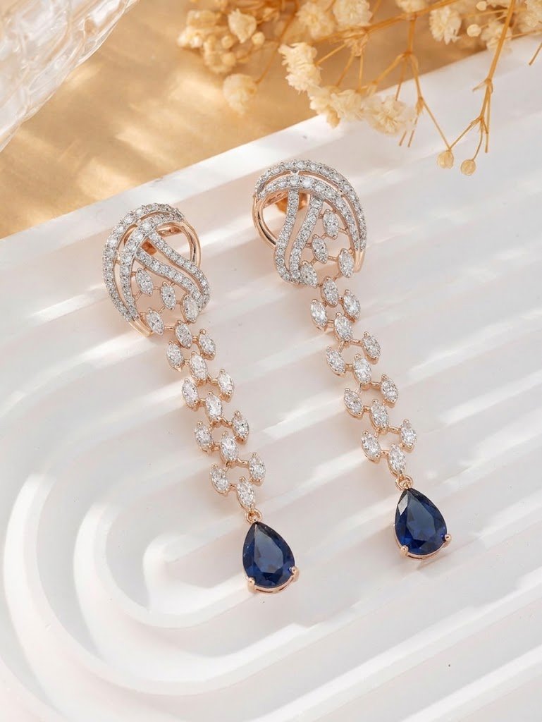 Royal Sapphire Marquise Drop Earrings