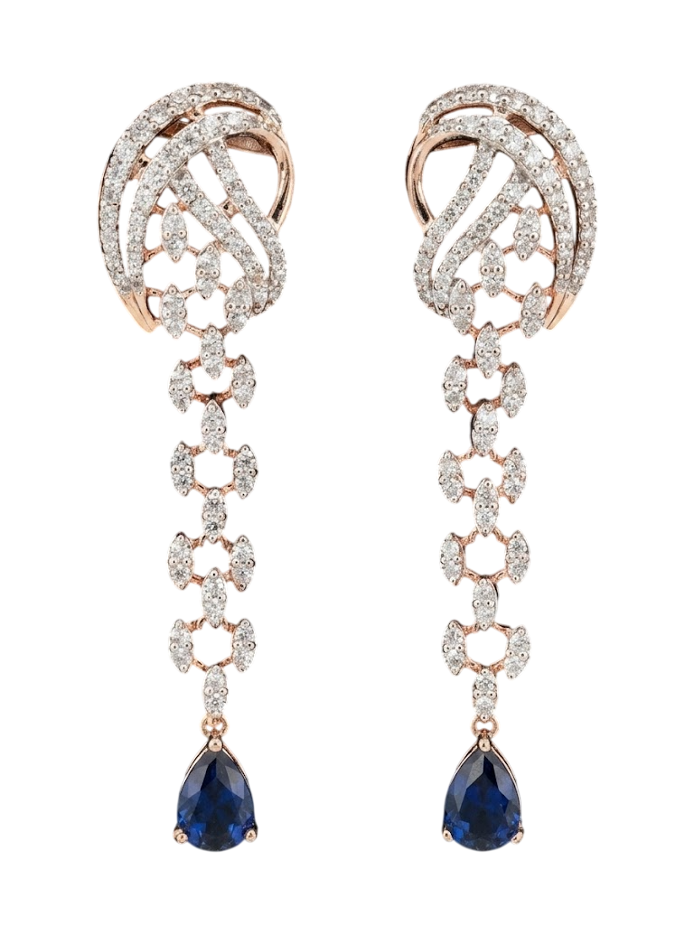 Royal Sapphire Marquise Drop Earrings