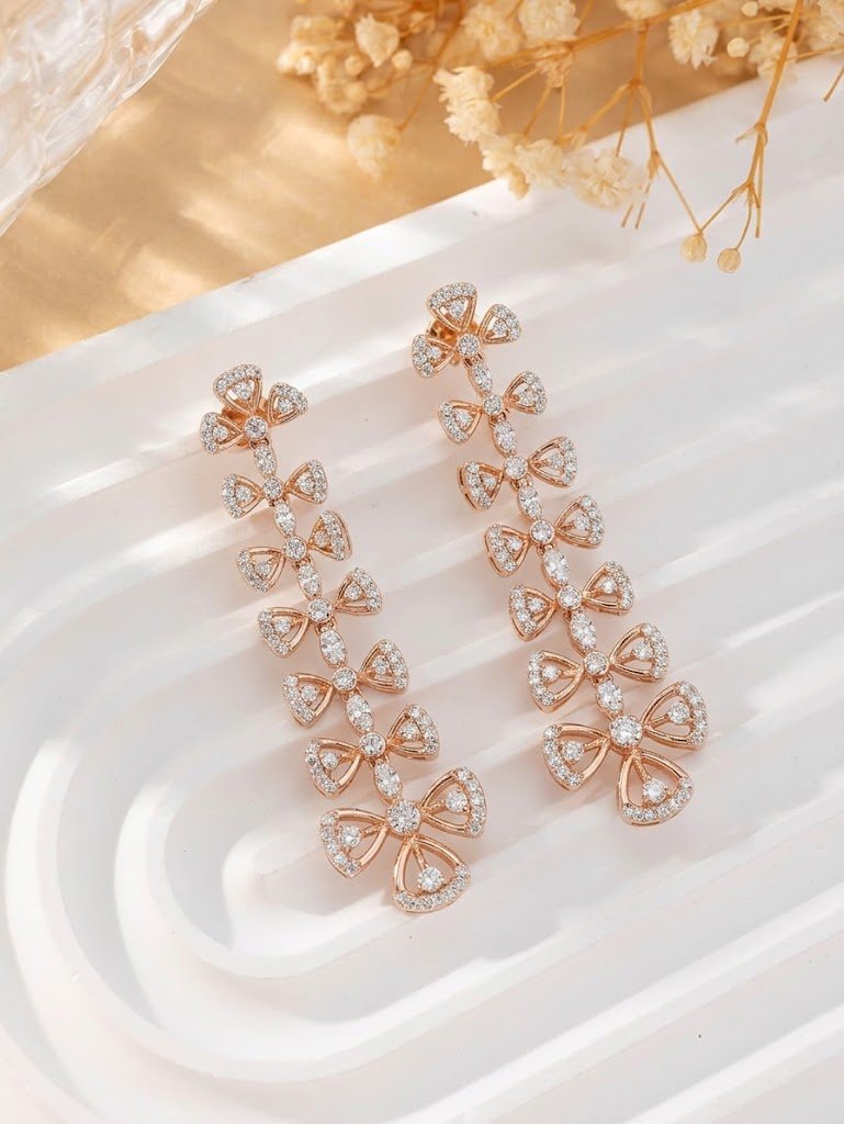 Cascading Floral Link Drop Earrings
