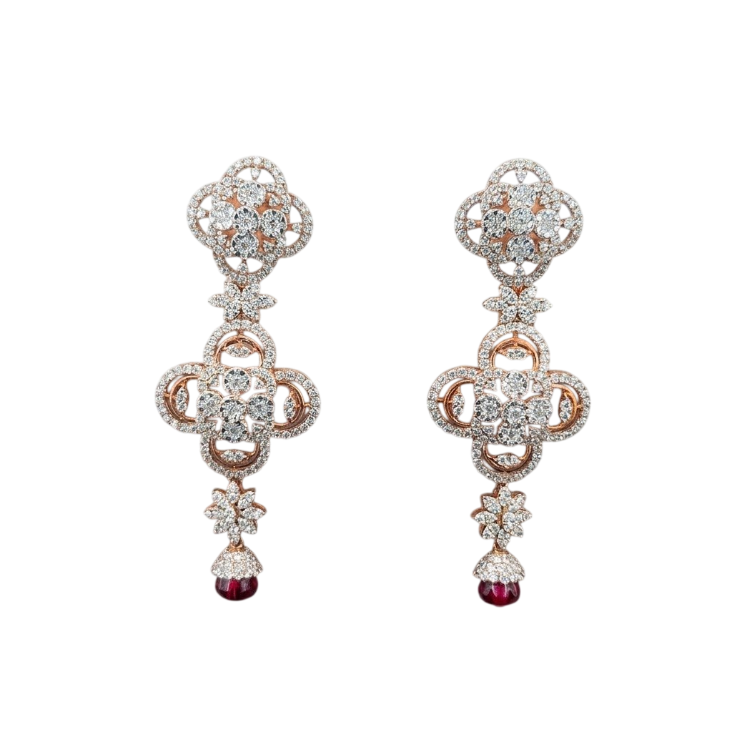 Ornate Quatrefoil Drop Earrings