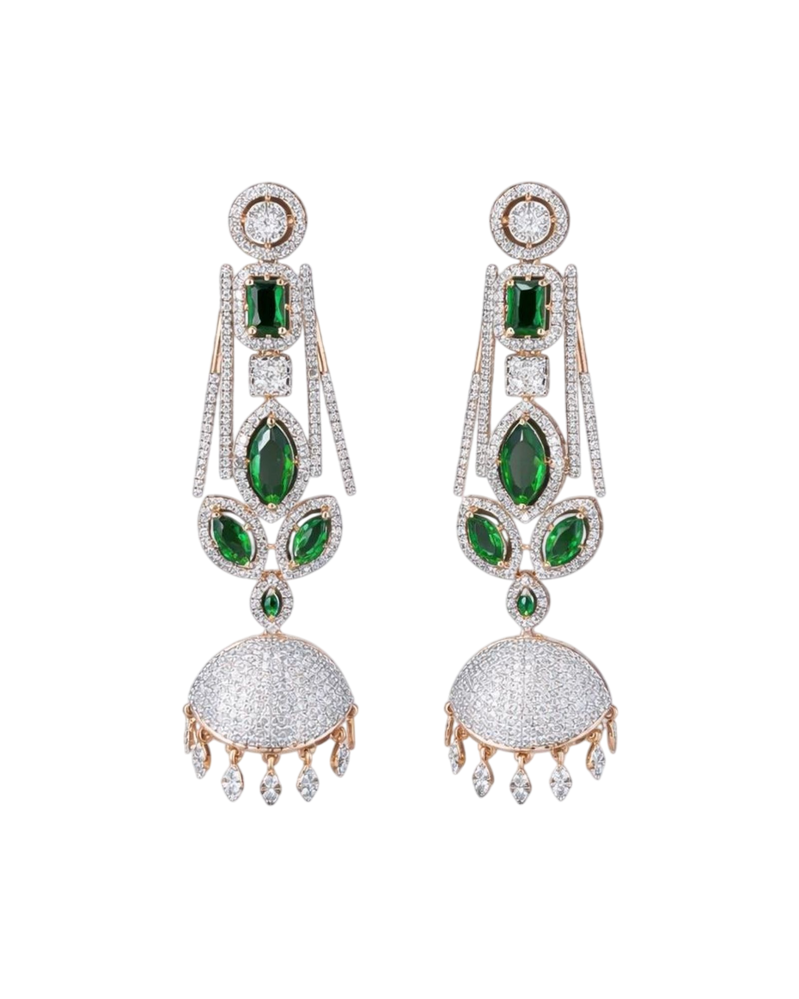 Emerald Jhumka Statement Earrings