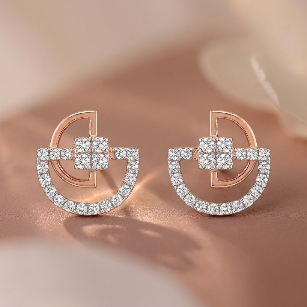 Aria Geometric Stud Earrings