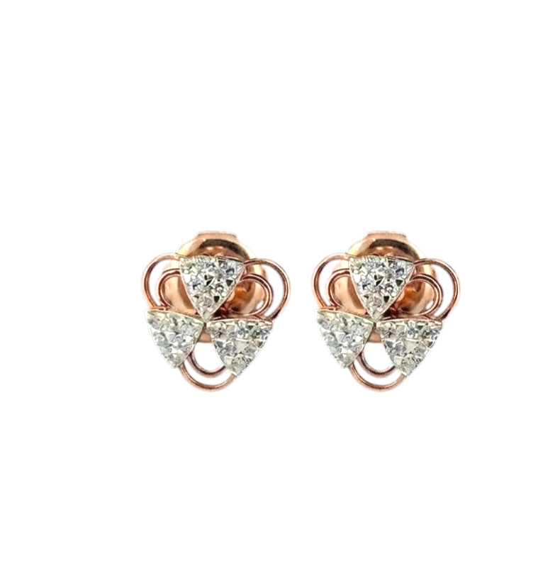 Tri-Petal Floral Stud Earrings