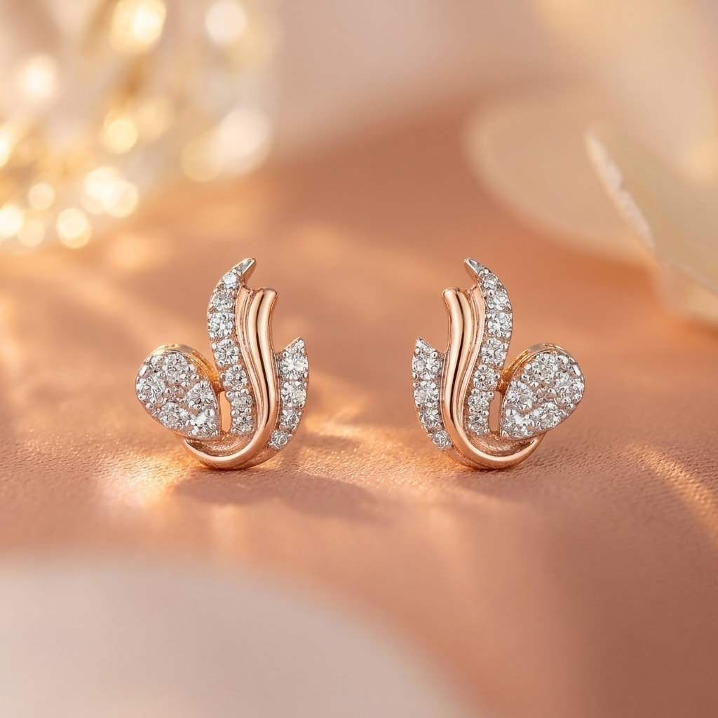 Abstract Floral Stud Earrings