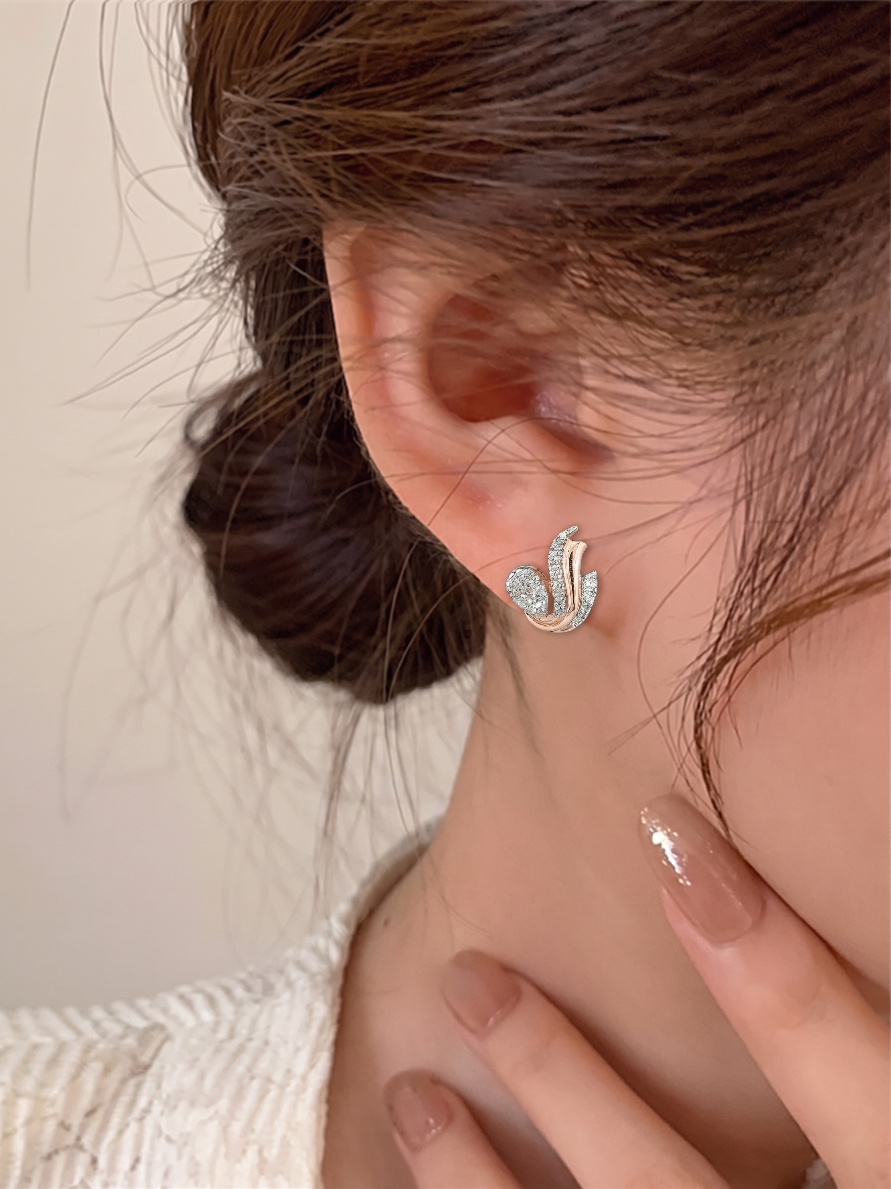 Abstract Floral Stud Earrings