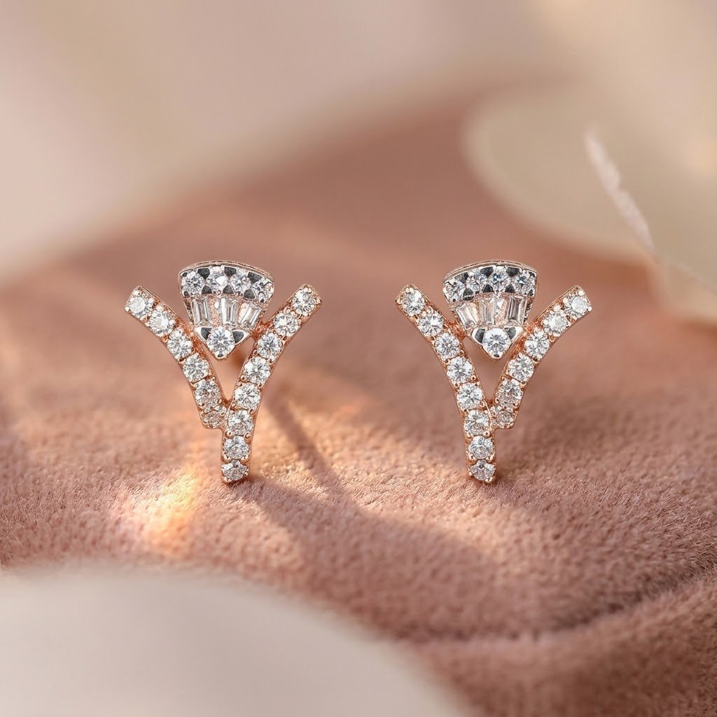 V-Shaped Geometric Stud Earrings