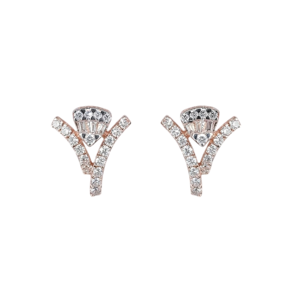 V-Shaped Geometric Stud Earrings