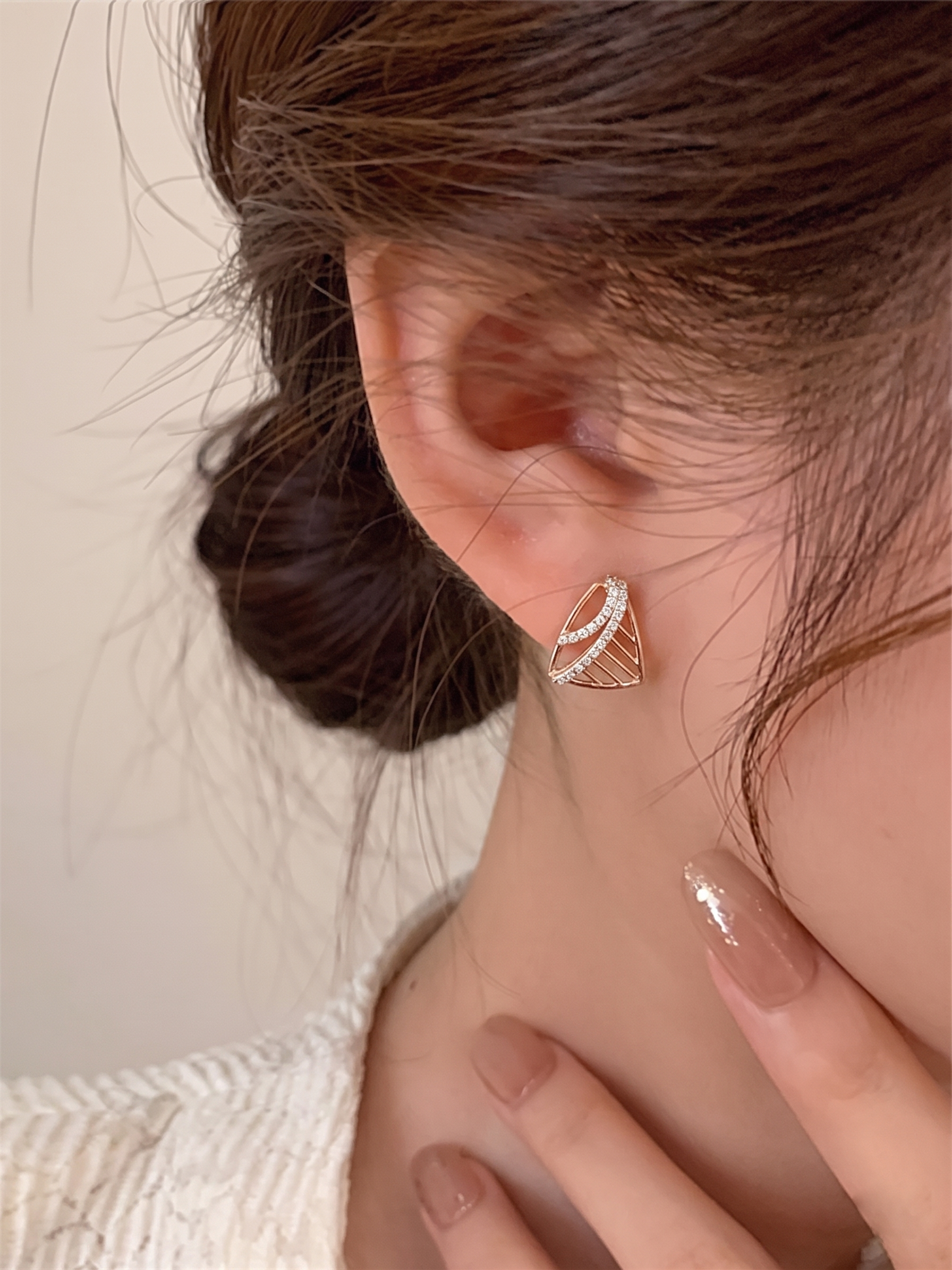 Linear Geometric Stud Earrings