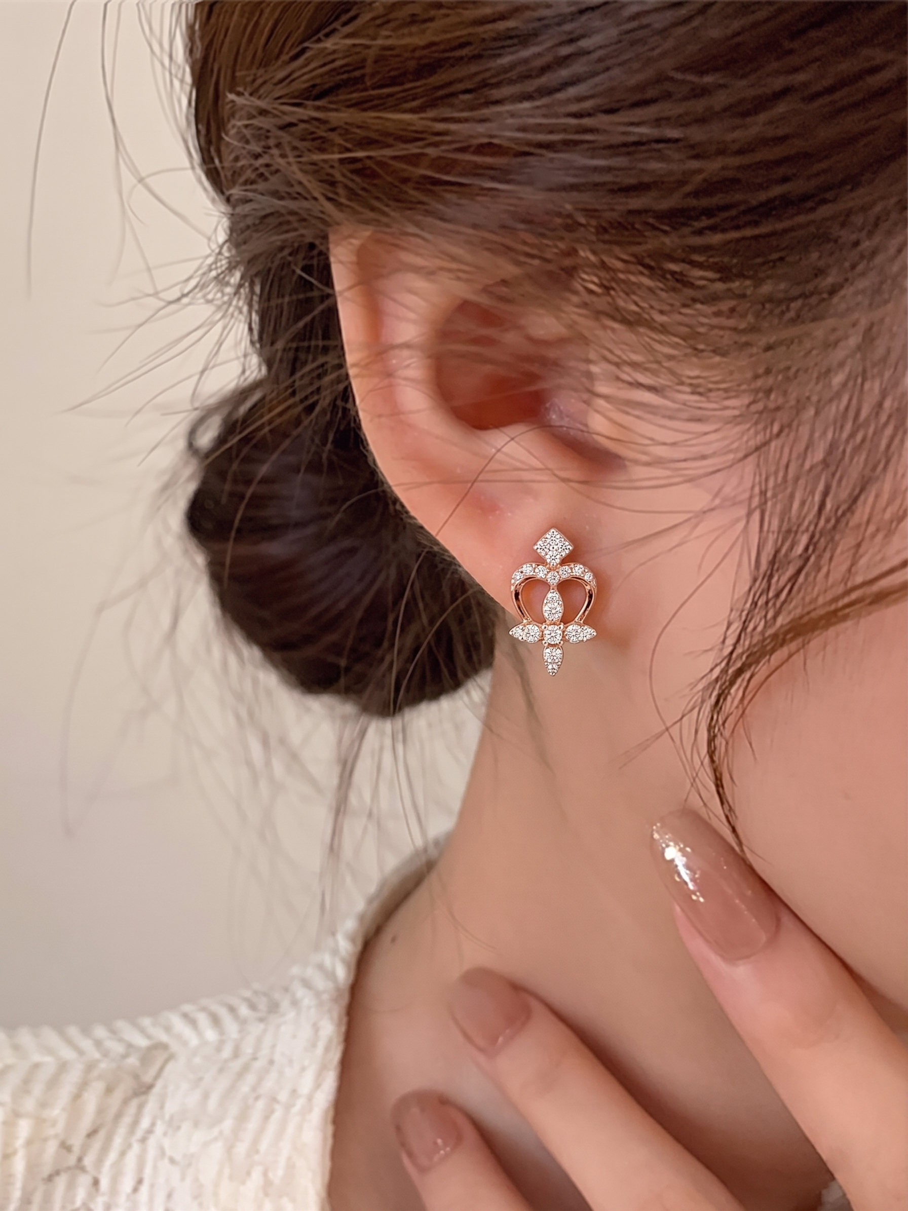 Fleur-de-lis Inspired Stud Earrings