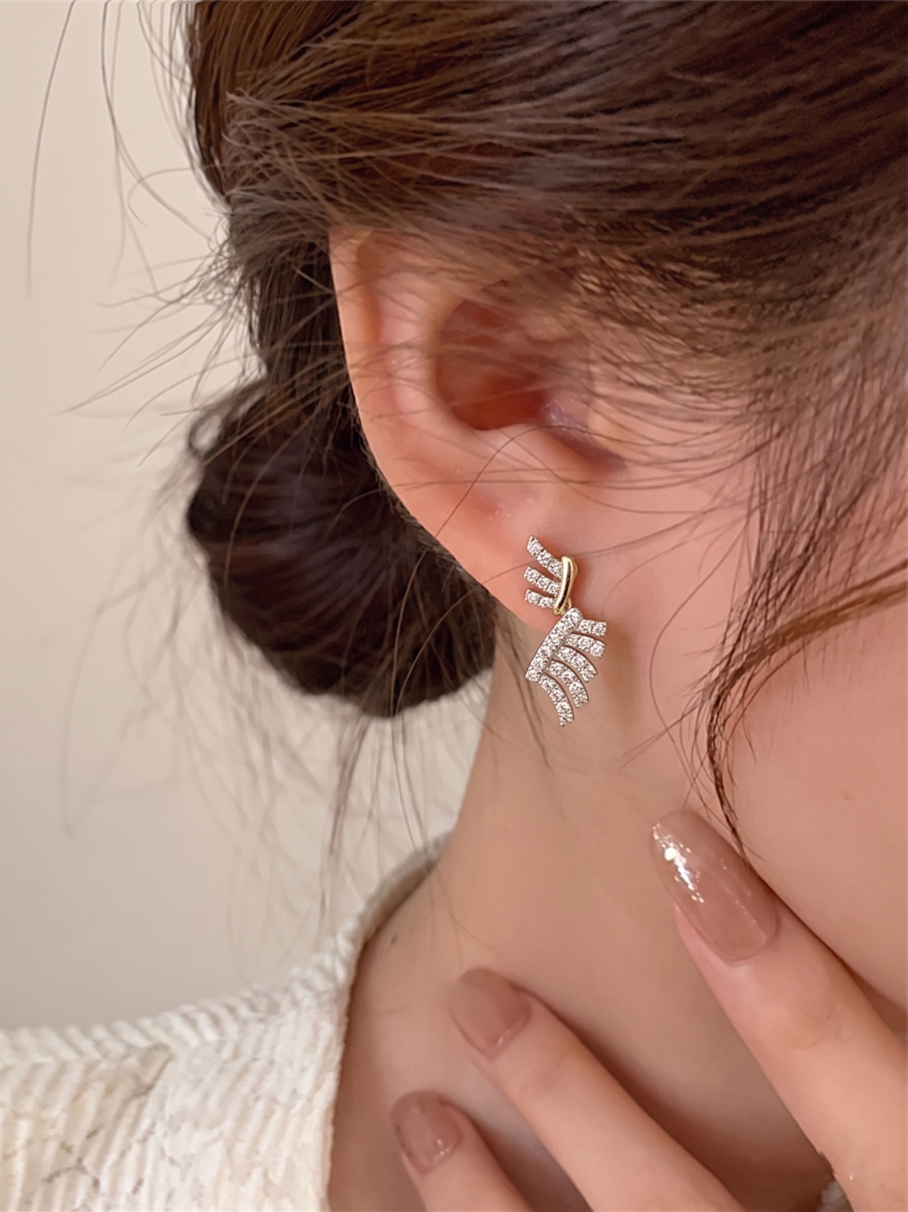 Cascading Fan Stud Earrings
