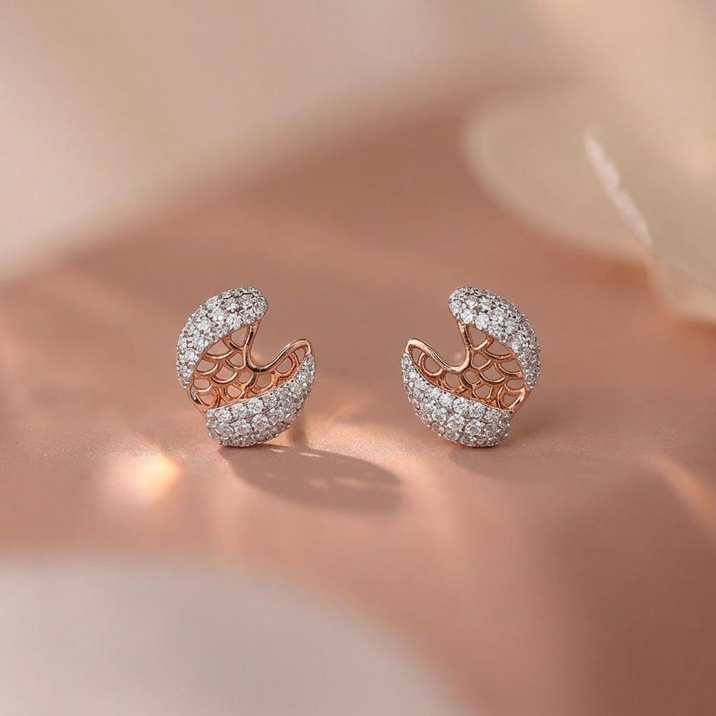 Crescent Mesh Stud Earrings