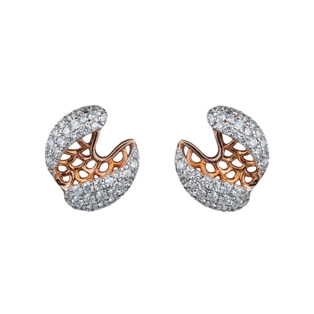 Crescent Mesh Stud Earrings