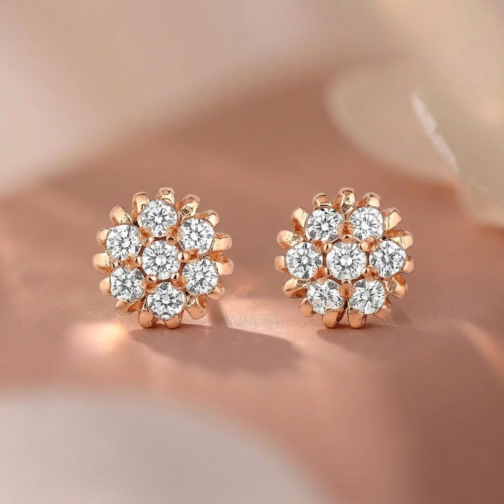 Floral Cluster Stud Earrings