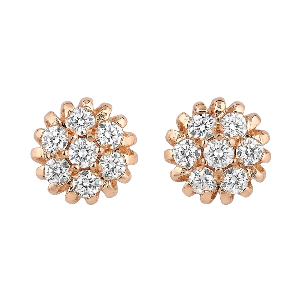 Floral Cluster Stud Earrings