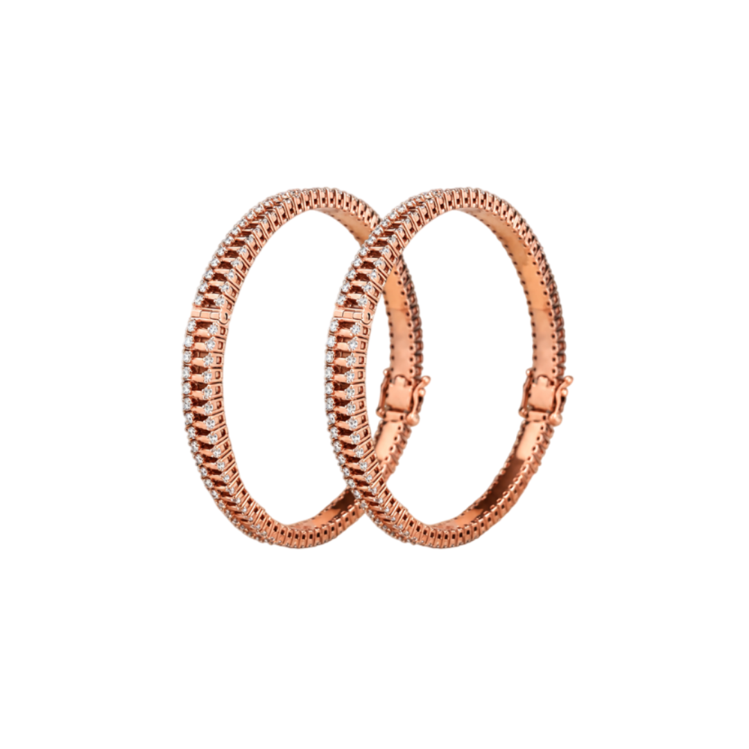 Modern Full-Pavé Diamond Luxury Bangles