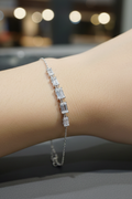 Aurora Baguette Silver Bracelet