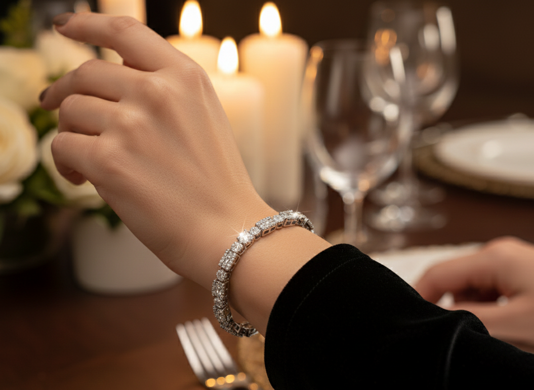 Imperial Spark Silver Diamond Bracelet