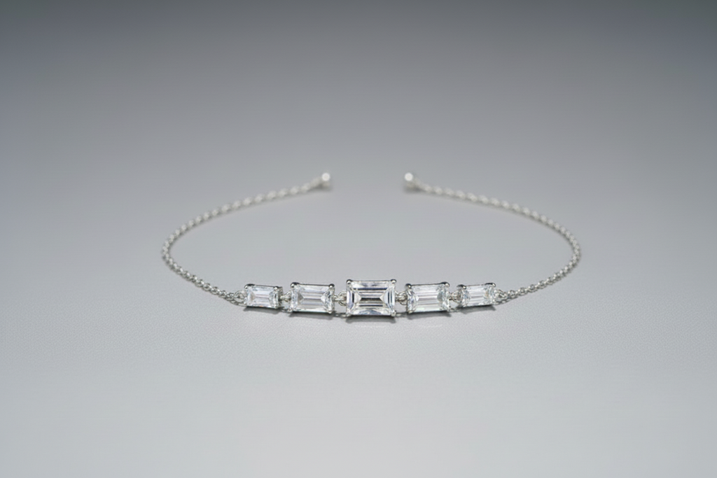 Aurora Baguette Silver Bracelet