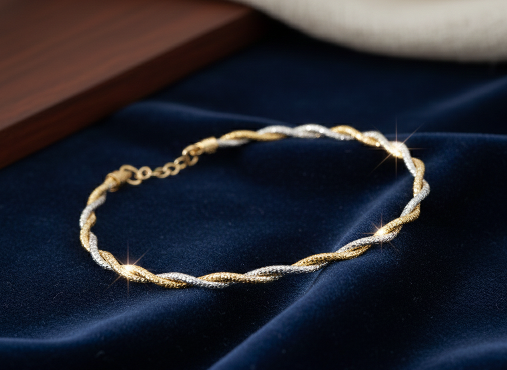 Aurora Twist Dual Tone Bracelet