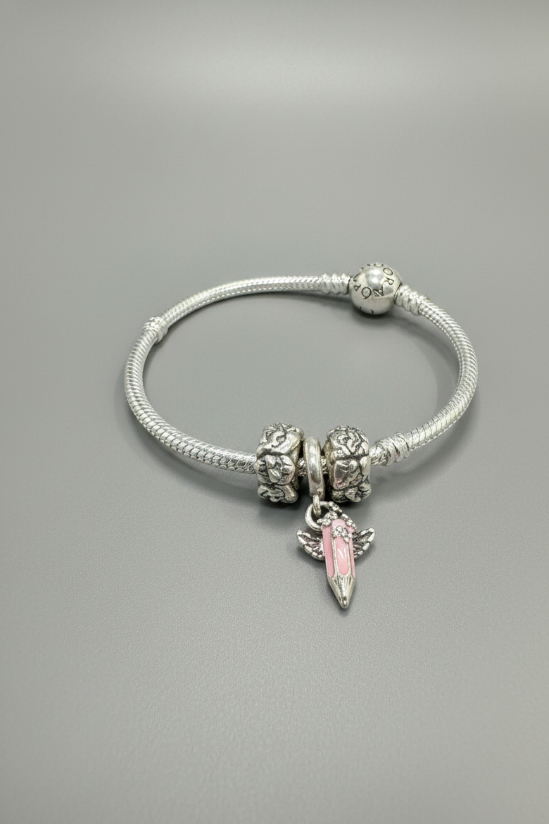 Angel Wing Charm Silver Bracelet