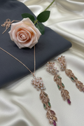 Blush Petal Cascade Silver Jewellery Set